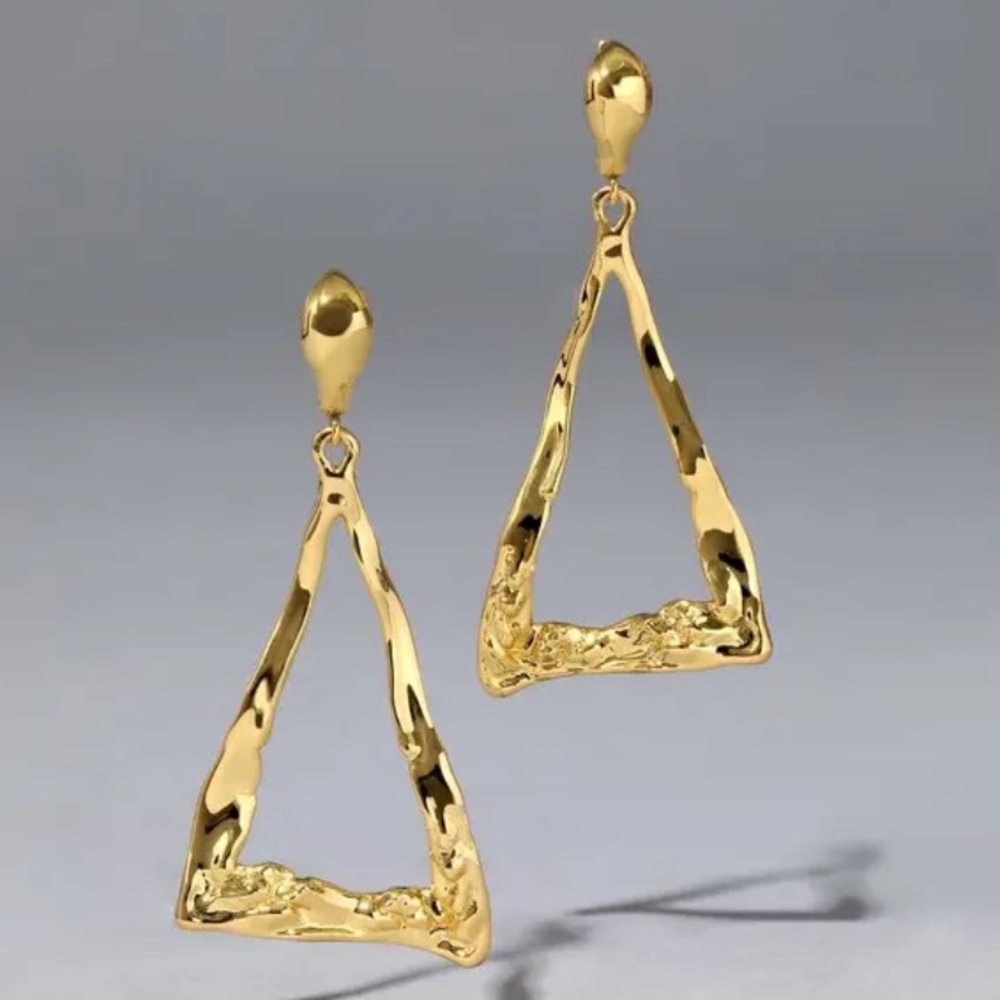 Alexis Bittar Brut Cutout Triangle Drop Earrings